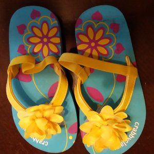 GIRLS CRABBYCLAWS YELLOW AND BLUE SANDALS